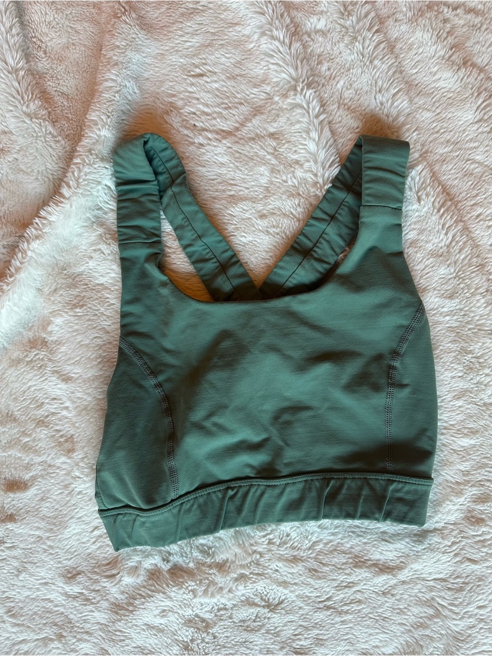 Glyder Olive Green Sports Bra - Racerback Athletic Top